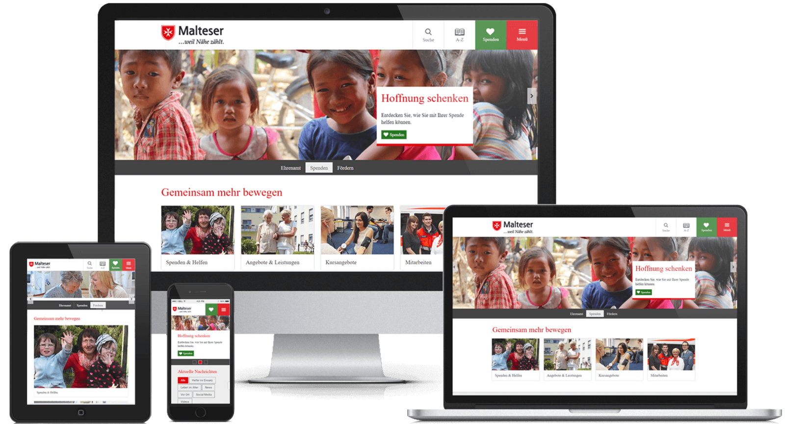 Malteser Webdesign Mockup