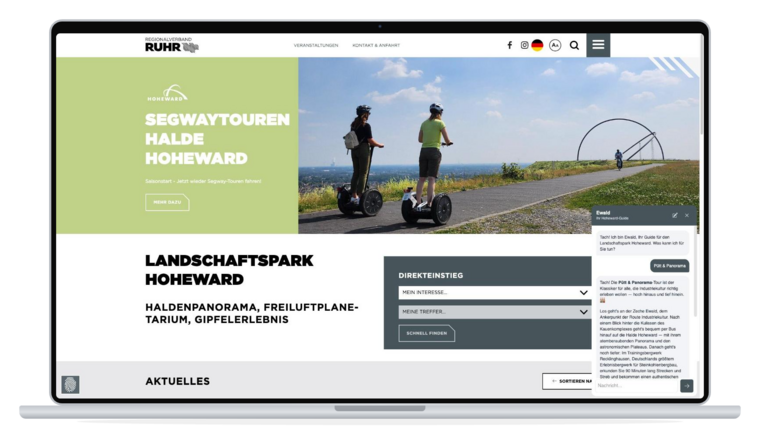 Mockup des Chatbots "Ewald" vom Regionalverband Ruhr