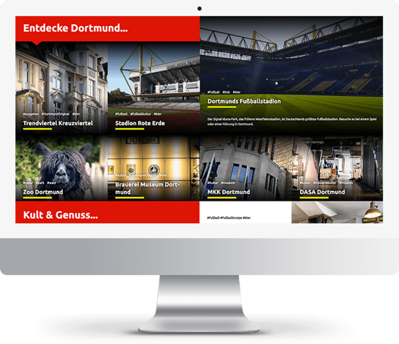 Visit Dortmund Startseitenscreenshot auf Desktop
