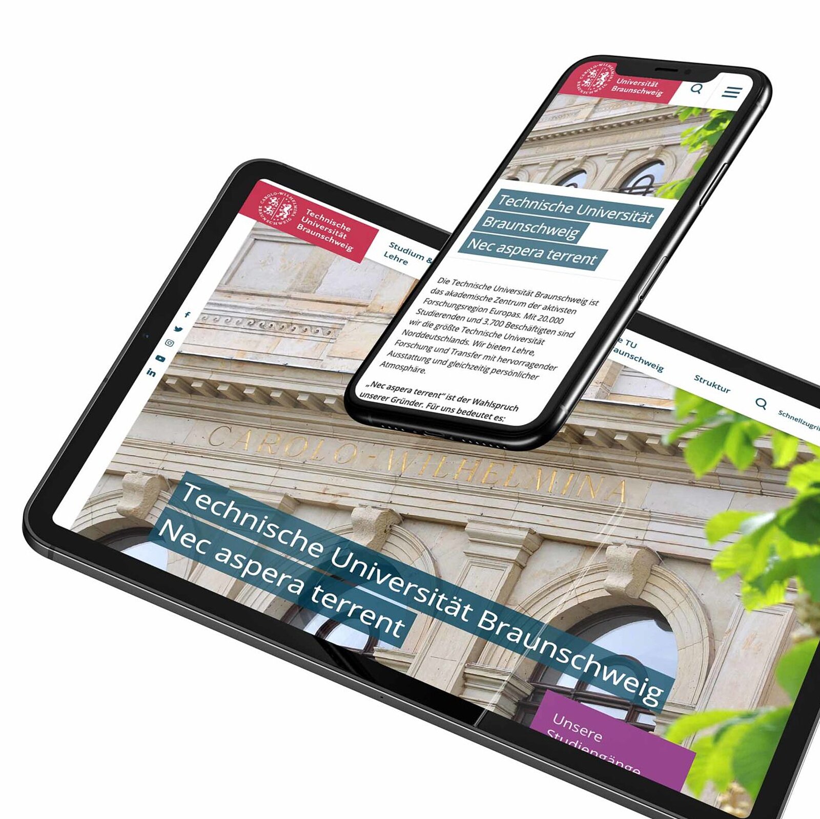 Technische Universität Braunschweig Screen auf Tablet und Mobil